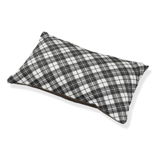 Tartan pattern holidays Christmas black white Pet Bed