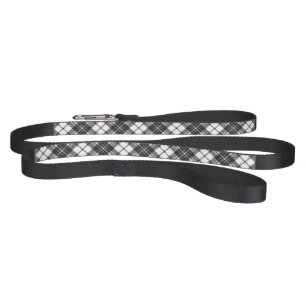 Tartan pattern holidays Christmas black white Pet Leash