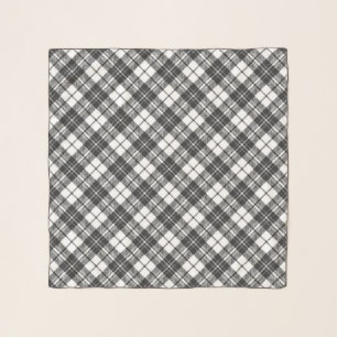 Tartan pattern holidays Christmas black white Scarf