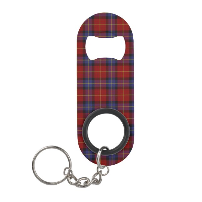 Tartan pattern keychain bottle opener (Front)