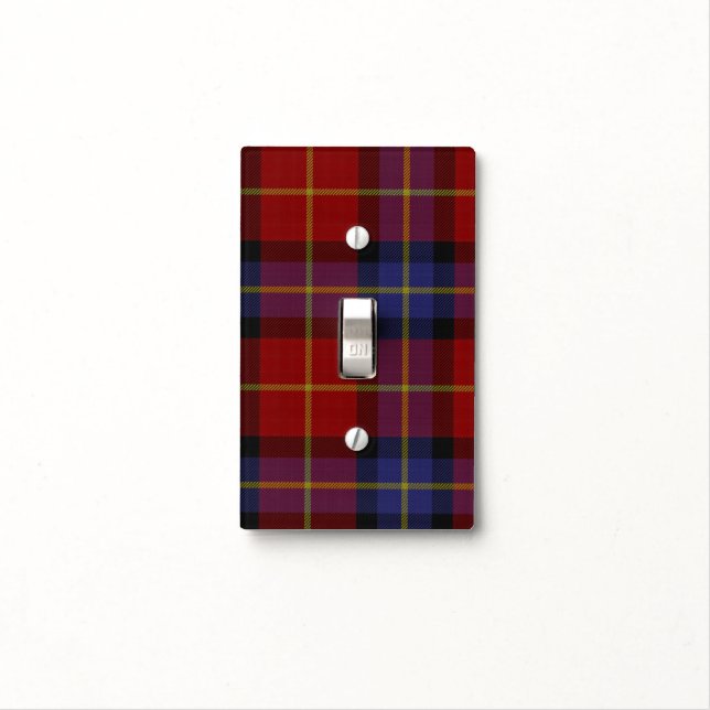 Tartan pattern light switch cover (In Situ)