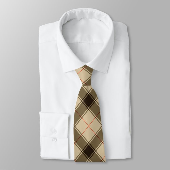 Tartan Pattern Neck Tie (Tied)