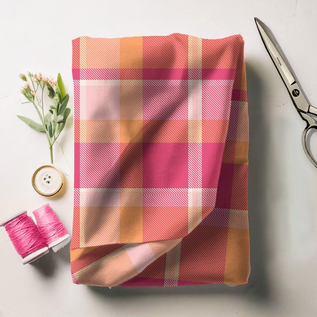Tartan Pattern Orange and Pink ID210 Fabric (Creator Uploaded)