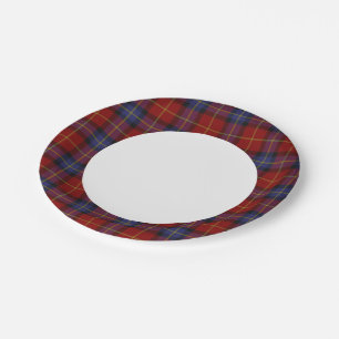 Tartan pattern paper plates