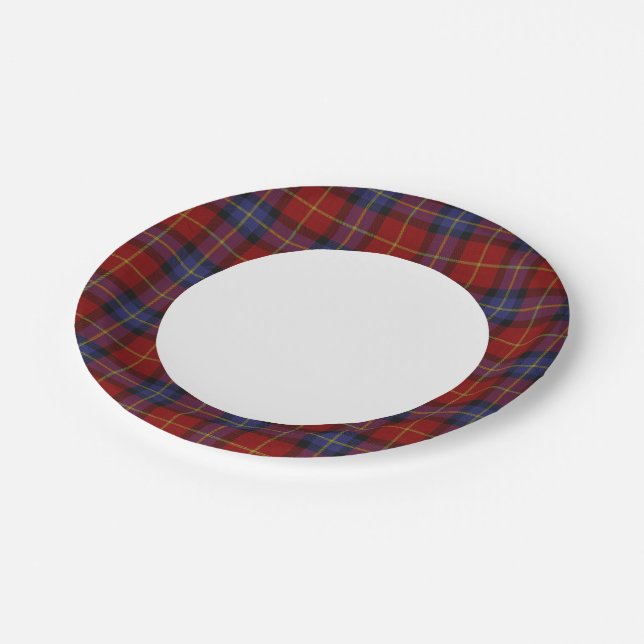 Tartan pattern paper plates (Angled)