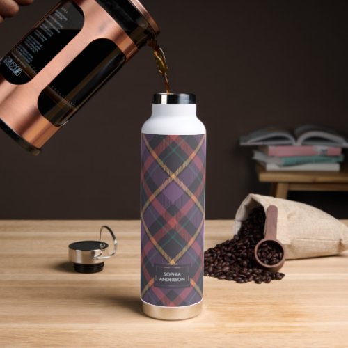 Tartan Pattern Water Bottle