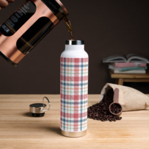 Tartan Pattern Water Bottle