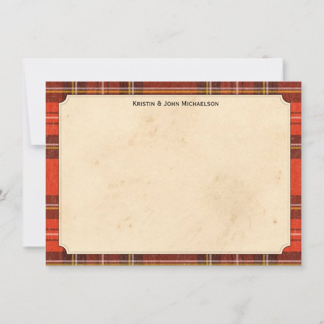 Tartan Personalized Notecards (Front)