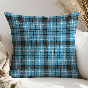 Tartan Pillow for Men Blue Grey Plaid Gift Accent