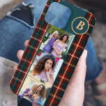 Tartan Plaid 3 Square Photos Green Monogrammed iPhone 13 Pro Max Case<br><div class="desc">Monogrammed tartan plaid phone case personalized with 3 of your photos. The photo template is set up to display your pictures in square instagram format and you can also add your initials. If you have any problems with placement of your pictures, try cropping to a square before uploading. Designed for...</div>