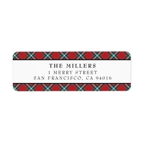 Tartan Plaid Address Labels Christmas Holidays