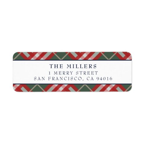 Tartan Plaid Address Labels Christmas Holidays