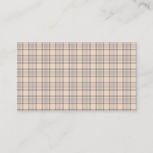 Tartan Plaid Beige Brown  White No 47 Business Card