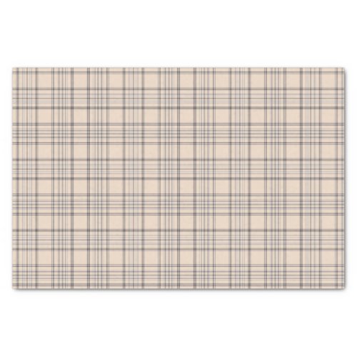 Tartan Plaid Beige Brown  White No 47 Tissue Paper