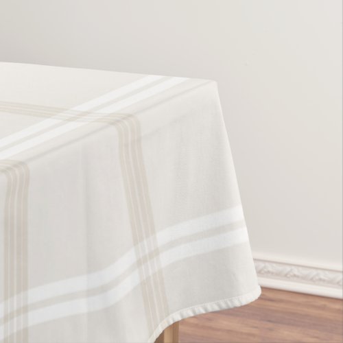 Tartan Plaid Beige  White No 49 Tablecloth