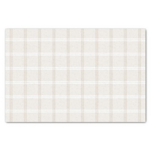 Tartan Plaid Beige  White No 49 Tissue Paper