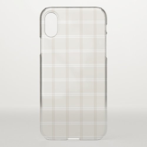 Tartan Plaid Beige  White No 49 iPhone X Case