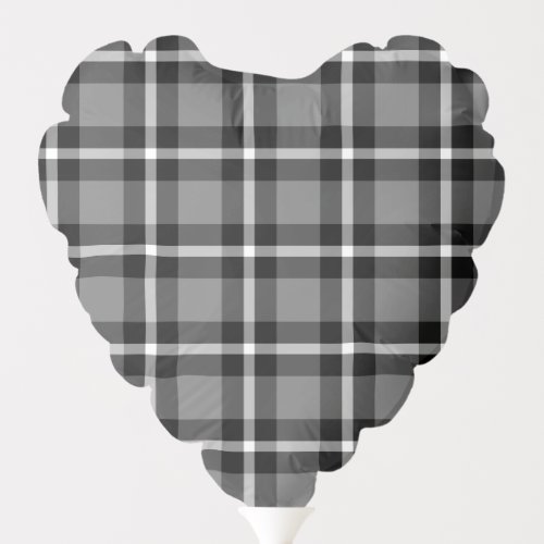 Tartan Plaid Black Grey  White No 48 Balloon