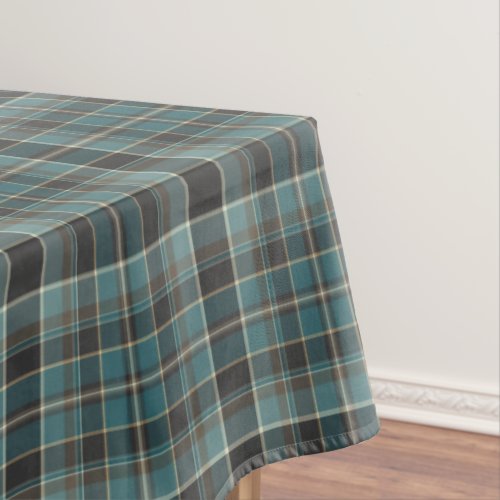 Tartan Plaid Blue Black  Brown No 58 Tablecloth