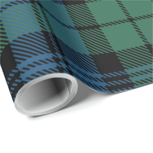 Tartan Plaid Blue GreenClan Campbell Holiday Wrapping Paper