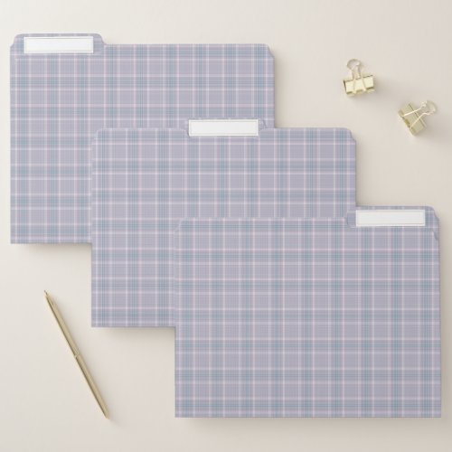 Tartan Plaid Blue Purple Pink  White No 54 File Folder