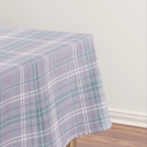 Tartan Plaid Blue Purple Pink  White No 54 Tablecloth