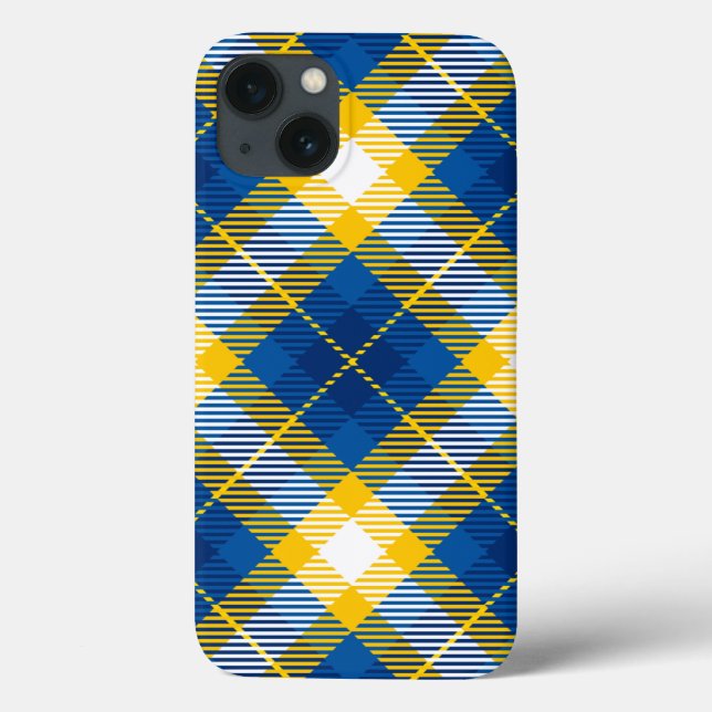 Tartan Plaid Blue Yellow Case-Mate iPhone Case (Back)