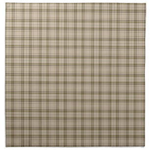 Tartan Plaid Brown, Beige & Green No. 59 Cloth Napkin