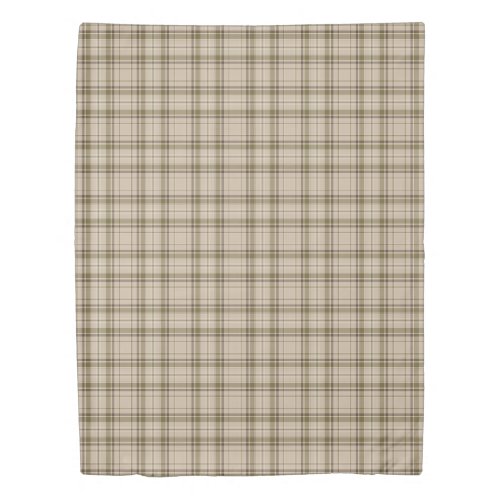 Tartan Plaid Brown Beige  Green No 59 Duvet Cover