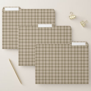 Tartan Plaid Brown, Beige & Green No. 59 File Folder