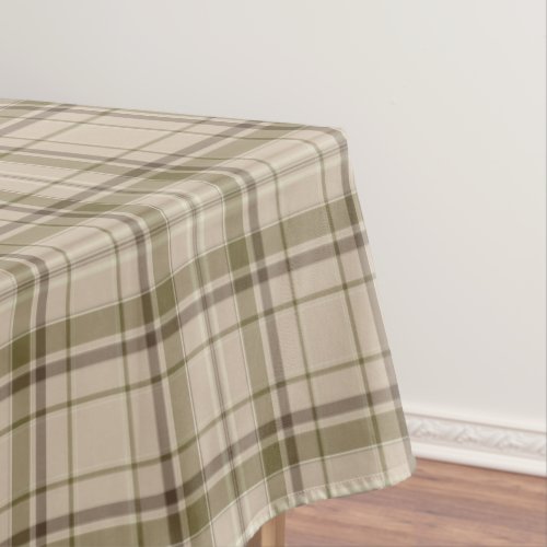 Tartan Plaid Brown Beige  Green No 59 Tablecloth