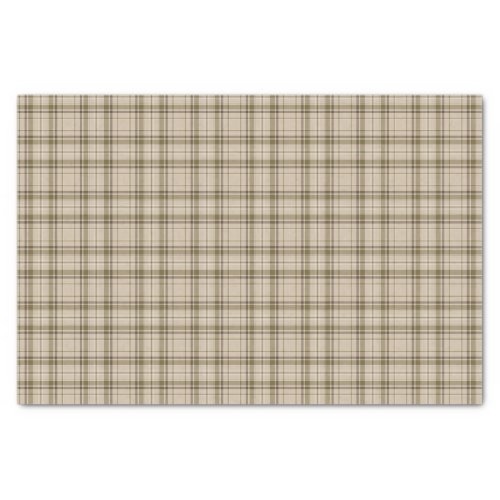 Tartan Plaid Brown Beige  Green No 59 Tissue Paper