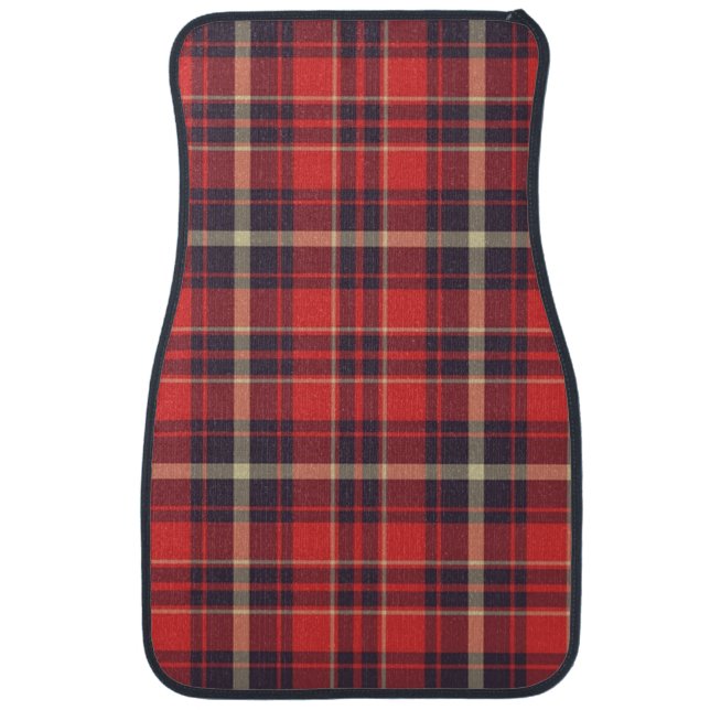 Tartan Plaid Car Floor Mat (Front)