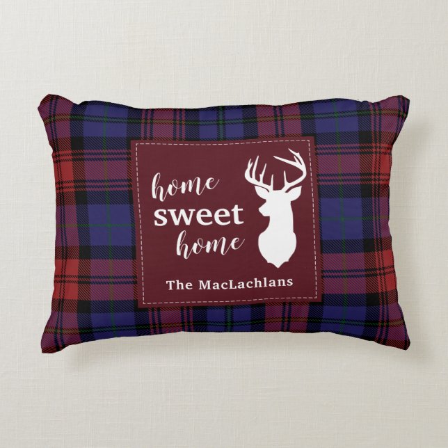 Tartan Plaid Christmas Clan MacLachlan Personalize Accent Pillow (Front)