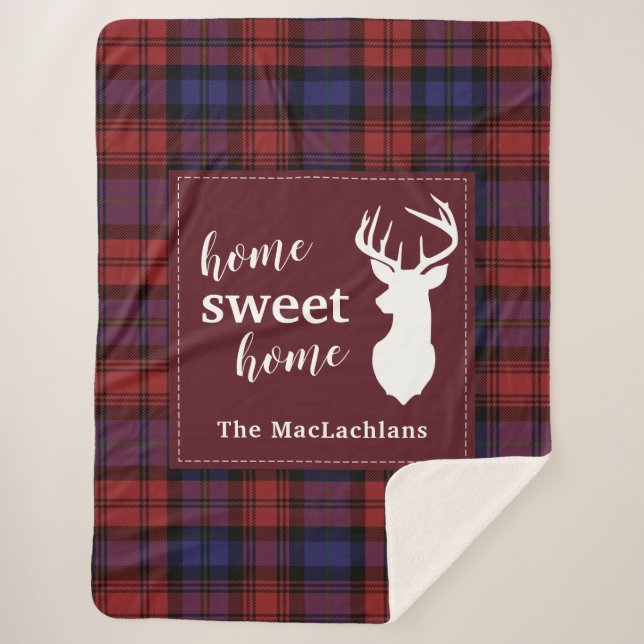 Tartan Plaid Christmas Clan MacLachlan Personalize Sherpa Blanket (Front)