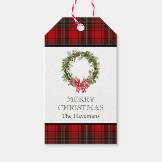 Tartan Plaid Christmas Gift Tag