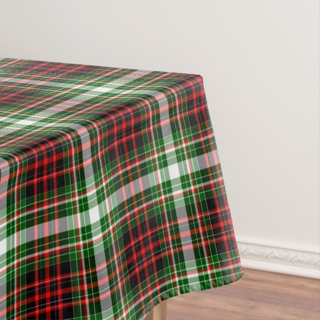 Tartan Plaid, Christmas, Green Red White Tablecloth (In Situ)
