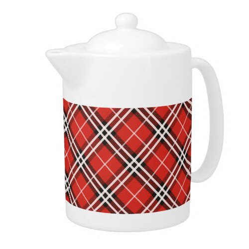 Tartan Plaid Christmas Teapot  Coffee Pot _Medium
