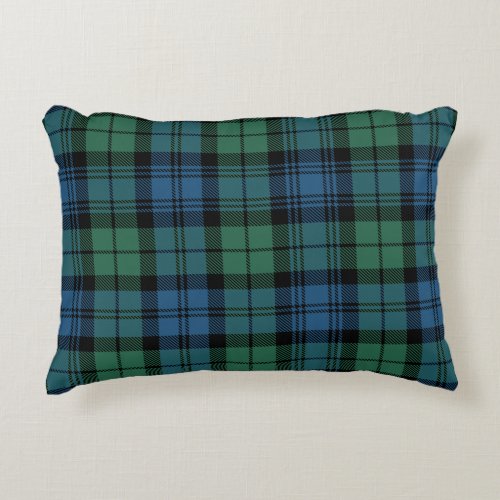 Tartan Plaid Clan Campbell Green Blue Black Check Accent Pillow