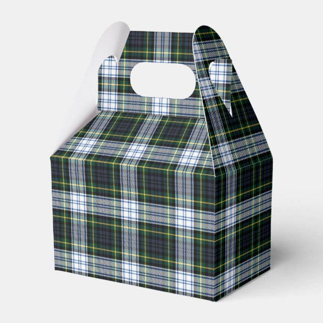 Tartan Plaid Clan Gordon White Green Party Favor Boxes (Front Side)