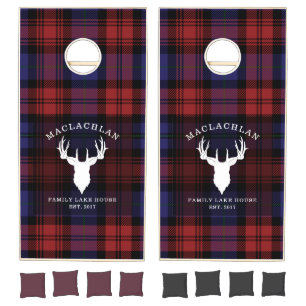 Tartan Plaid Clan MacLachlan Family Lake House Cornhole Set