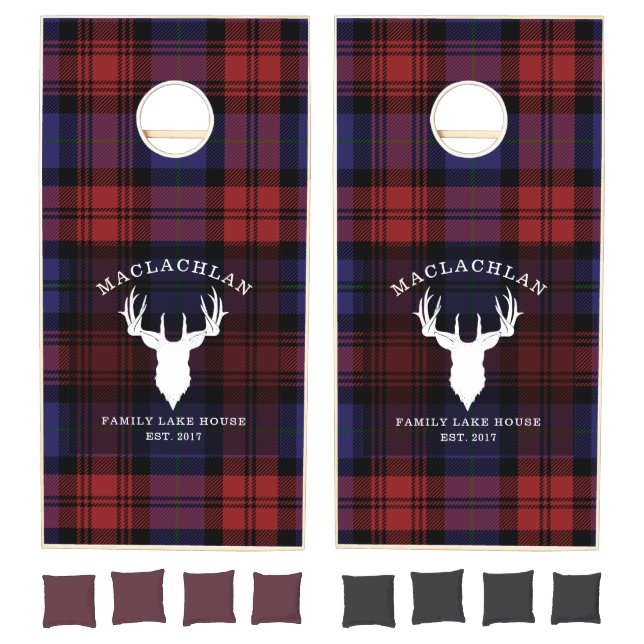 Tartan Plaid Clan MacLachlan Family Lake House Cornhole Set (Set)