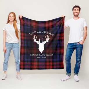 Tartan Plaid Clan MacLachlan Family Lake House Fleece Blanket