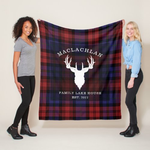Tartan Plaid Clan MacLachlan Family Lake House Fleece Blanket