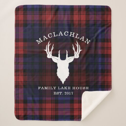Tartan Plaid Clan MacLachlan Family Lake House Sherpa Blanket