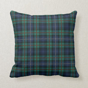 Tartan Plaid Clan Robertson Green Purple Check  Throw Pillow