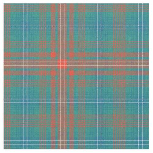 Tartan Plaid Clan Wilson Orange Blue Check Fabric