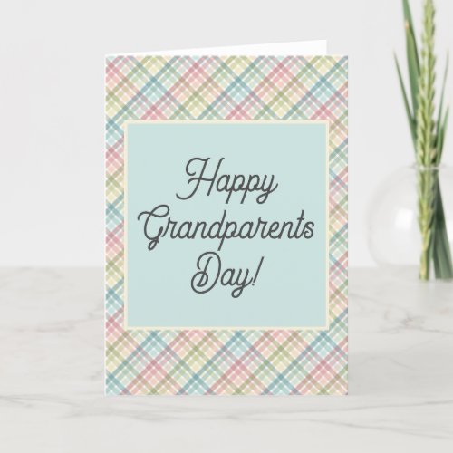 Tartan plaid colorful grandparents day card