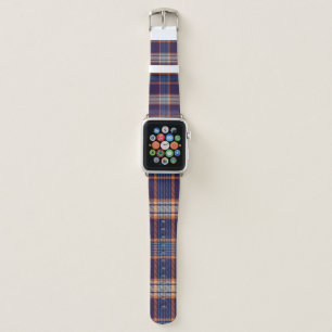 Tartan plaid, colorful navy texture. apple watch band
