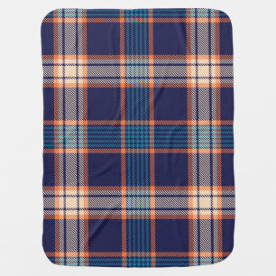 Tartan plaid, colorful navy texture. baby blanket